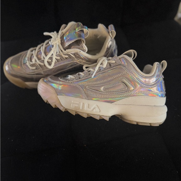 Fila Women's Holographic Sneakers - Silver and White - Picture 6 of 10